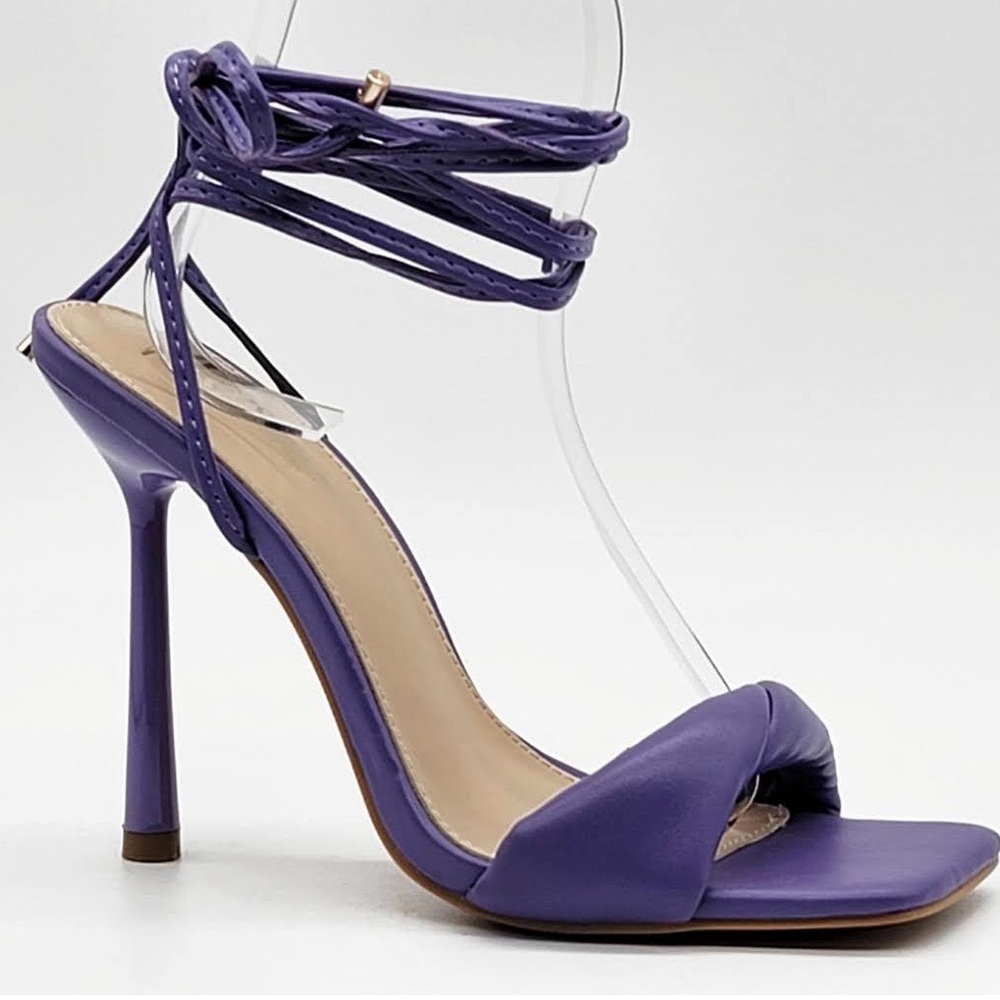 Vibrant Purple High-Heeled Sandals